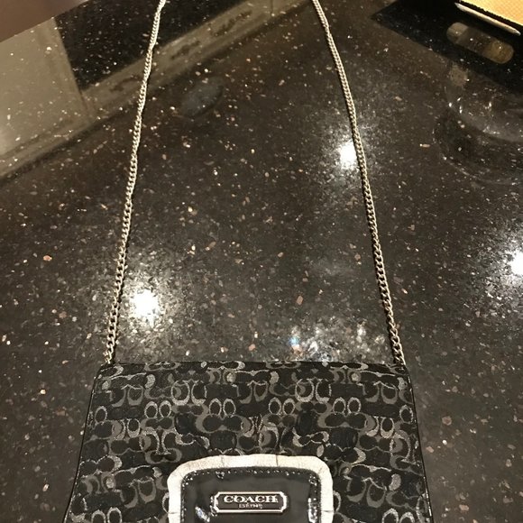 Coach evening bag black/silver excellent condition - Picture 12 of 15